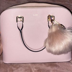 Baby pink Aldo handheld bag with crossbody strap